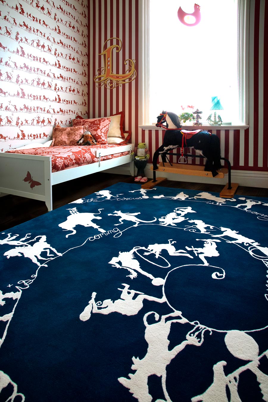 Hand Tufted Wool Rug Aeroze Navy Blue White New Zealand Wool Rugfine Lifestyle View