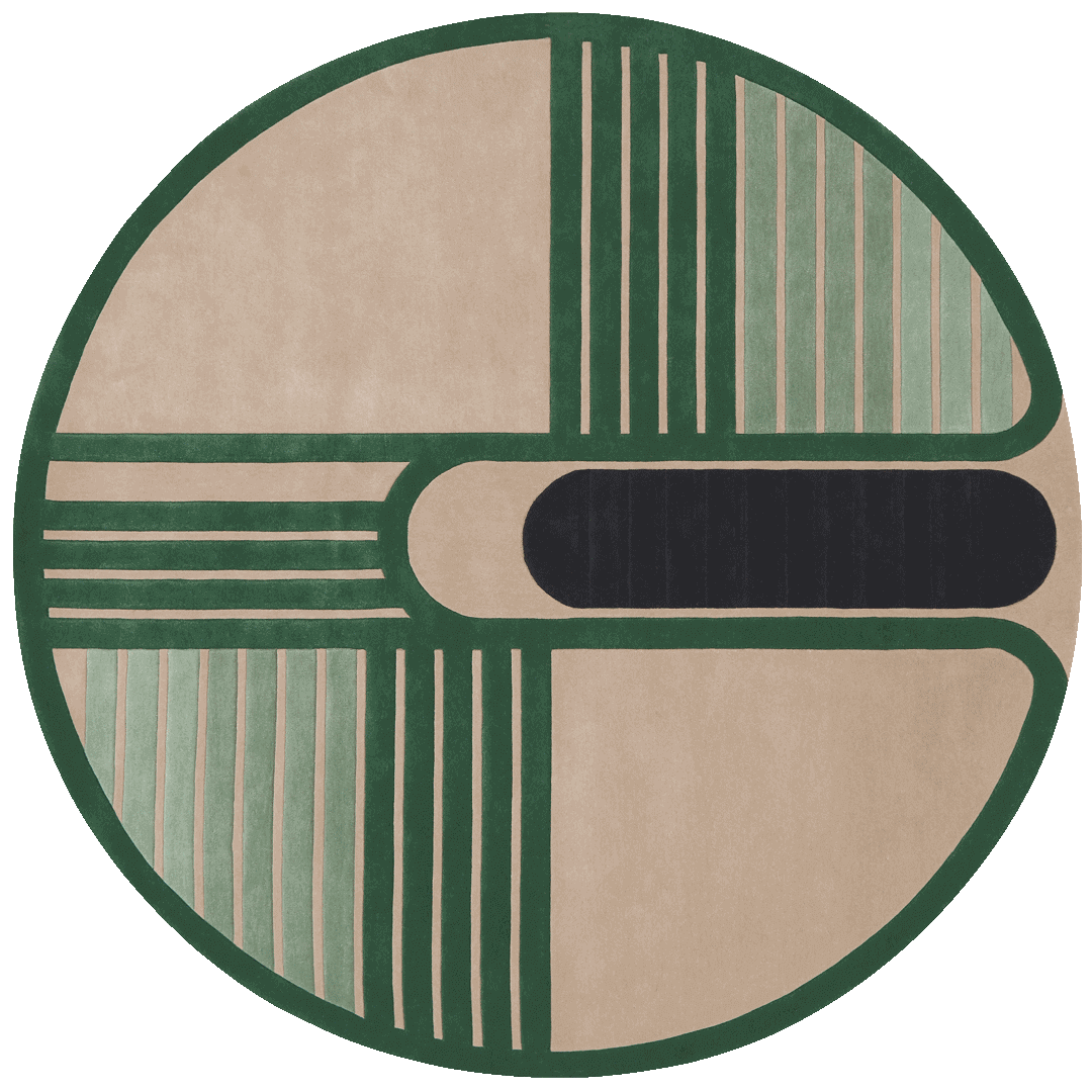 Aliasone Square Circuit Wool Rug – Overhead Tech Geometric Design – Hand Tufted Rugfine