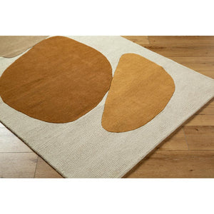 Clevix Ivory Amber Brown Wool Rug – Detail Closeup – Hand Tufted NZ Wool Rugfine