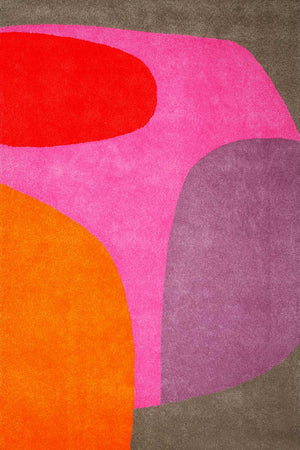 Hand Tufted Wool Rug Lunaro Lava Red Orange New Zealand Wool Rugfine Overhead View