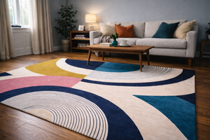 Eclipse Multicolor Wool Carpet – Room Setting – Hand Tufted NZ Wool Rugfine