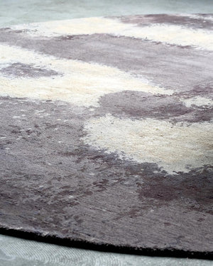 Elusis Square Landscape Wool Rug – Painterly Abstract Design Detail – Hand Tufted Rugfine