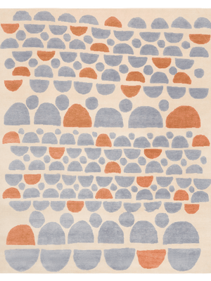 Epixen Ivory Blue Terracotta Wool Rug – Main View – Hand Tufted Rugfine