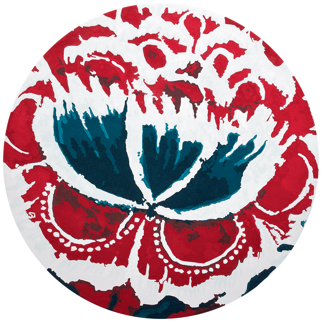 Gscape Square Fontina Wool Rug – Overhead Vibrant Global Design – Hand Tufted Rugfine