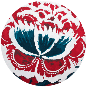 Gscape Square Fontina Wool Rug – Overhead Vibrant Global Design – Hand Tufted Rugfine