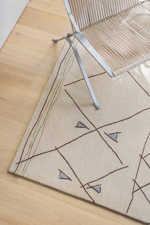 Jinxed Ivory Brown Wool Rug – Kiruna Fjell Nordic Detail – Hand Tufted Rugfine