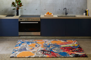 Knotiq Multicolor Tear and Paste Jordan Gogos Wool Rug – Lifestyle View – Hand Tufted Rugfine