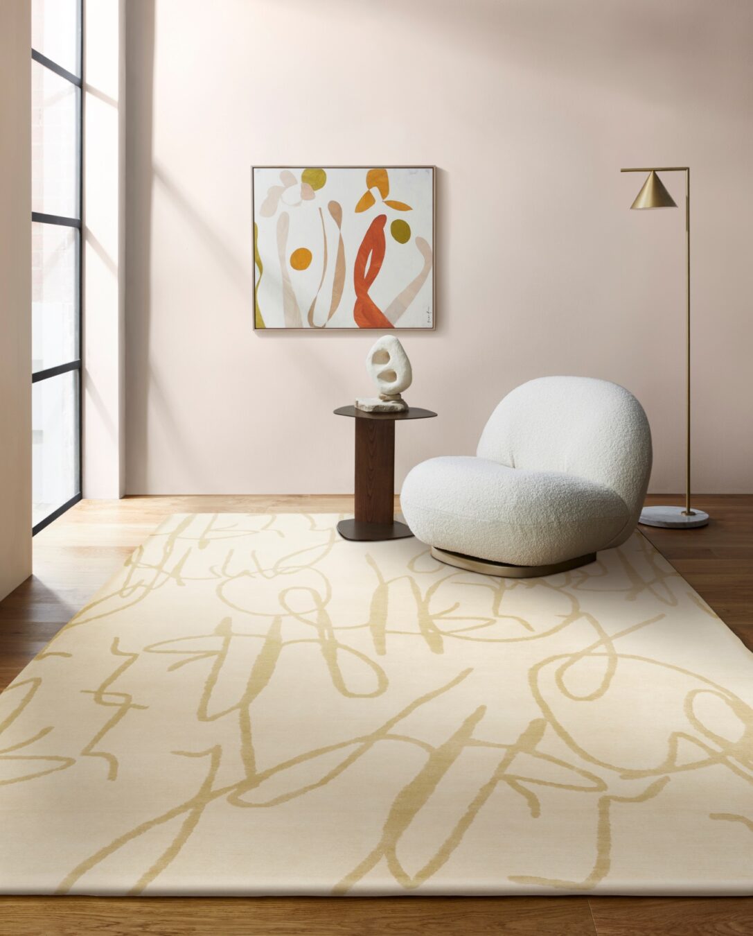 Lysella Ivory Gold Seymour Wool Rug – Lifestyle View – Hand Tufted Rugfine