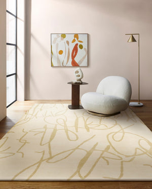 Lysella Ivory Gold Seymour Wool Rug – Lifestyle View – Hand Tufted Rugfine