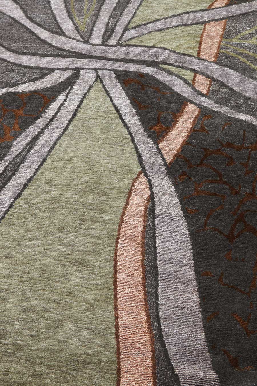 Pavaso Square Erosion Wool Rug – Geological Earth Design Detail – Hand Tufted Rugfine