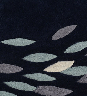 Petalica Blue Botanical Floral Rug – Blue Colourway View 3 – Hand Tufted Rugfine