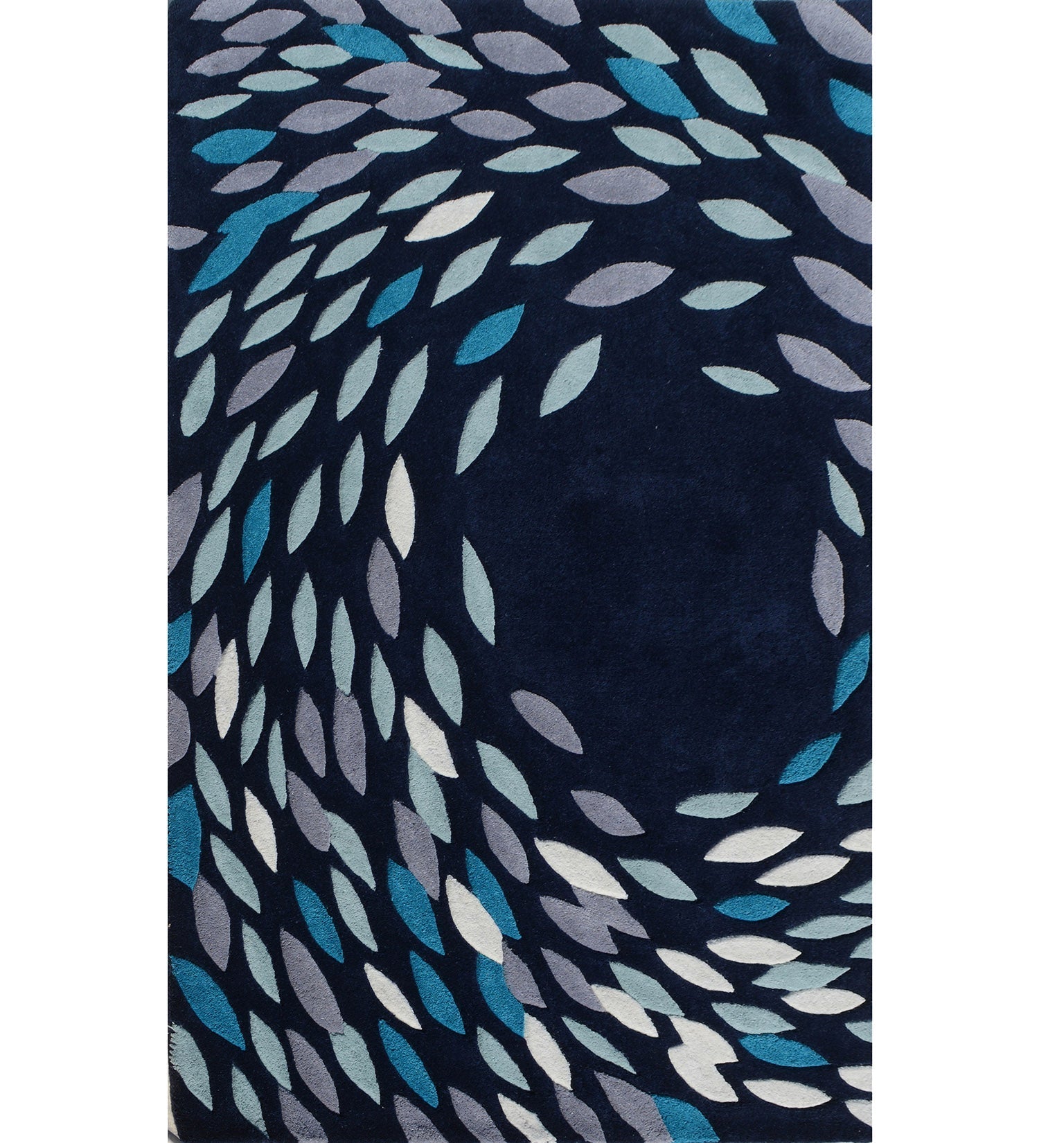 Petalica Blue Floral Hand Tufted Rug – Blue Colourway View 2 – NZ Wool Rugfine