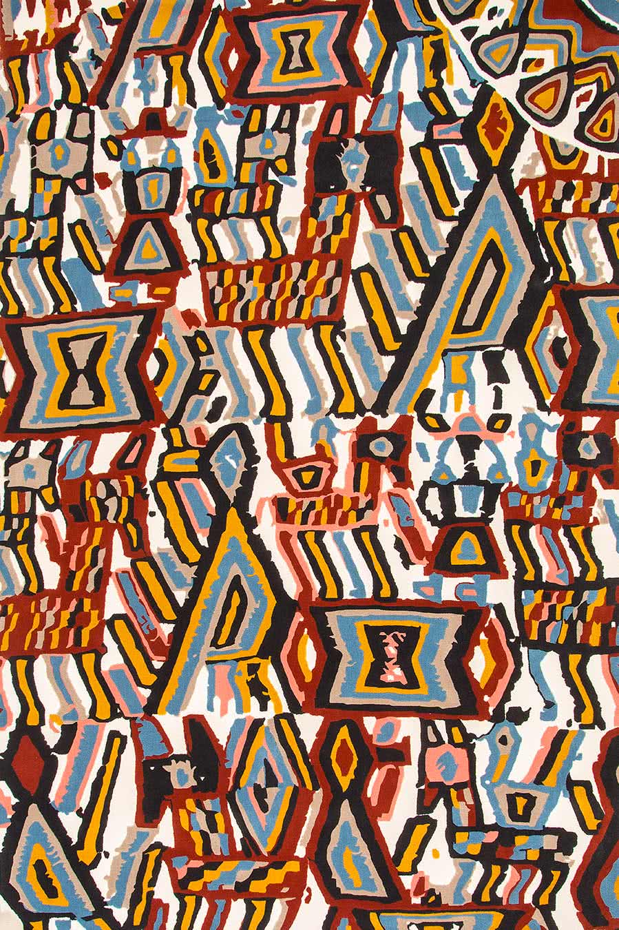 Multicolor Hand Tufted Wool Rug – Plazik Chi Chi by Future Arcadian 100% NZ Wool by Rugfine – Overhead View
