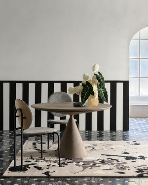 Grey Black White Hand Tufted Wool Rug – Radianz Pollux 100% New Zealand Wool Luxury Area Rug by Rugfine – Lifestyle View 1