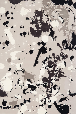 Radianz Grey Black White Wool Rug – Pollux Geometric Overhead View – Hand Tufted Rugfine