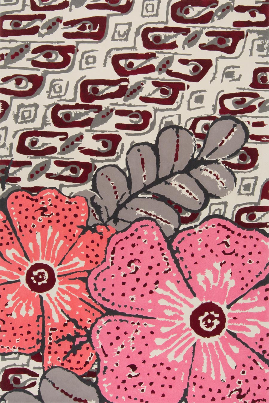 Snazzed Hand Tufted Rug – Peony Rising Floral 100% New Zealand Wool Luxury Area Rug by Rugfine