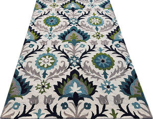 Splashio Ivory Teal Green Wool Rug – View 4 – NZ Wool Rugfine