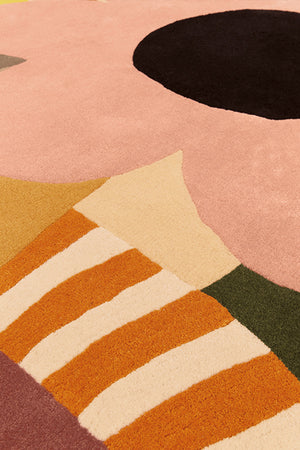 Swayflor Blush Burnt Orange Burgundy Rug – Jumble Garden Close-Up Detail – New Zealand Wool Rugfine
