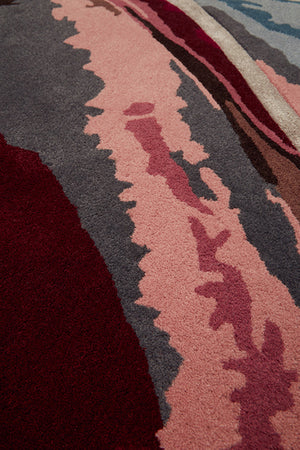 Thorex Square Dark Wool Rug – Nocturn Atmospheric Close-Up Detail – New Zealand Wool Rugfine