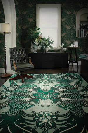 Turzab Night Bird Wool Rug – Nocturnal Design Lifestyle View – Hand Tufted Rugfine