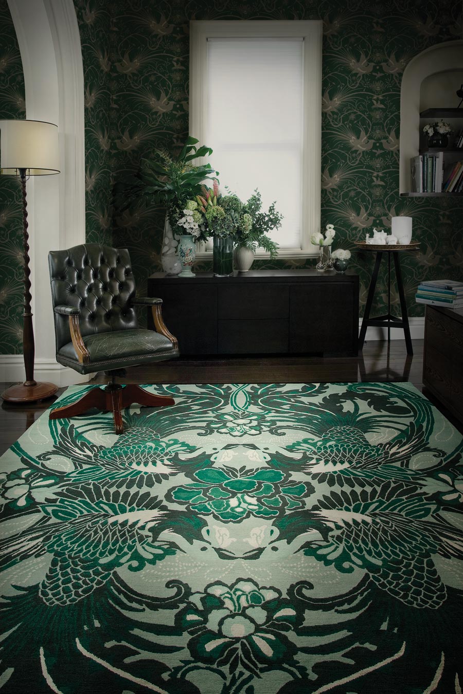 Turzab Night Bird Wool Rug – Nocturnal Design Lifestyle View – Hand Tufted Rugfine