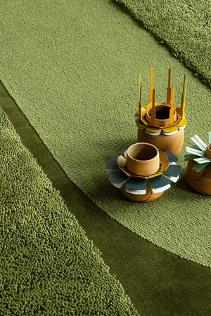 Verdure Olive Green Hand Tufted Rug – Lifestyle View 2 – NZ Wool Rugfine