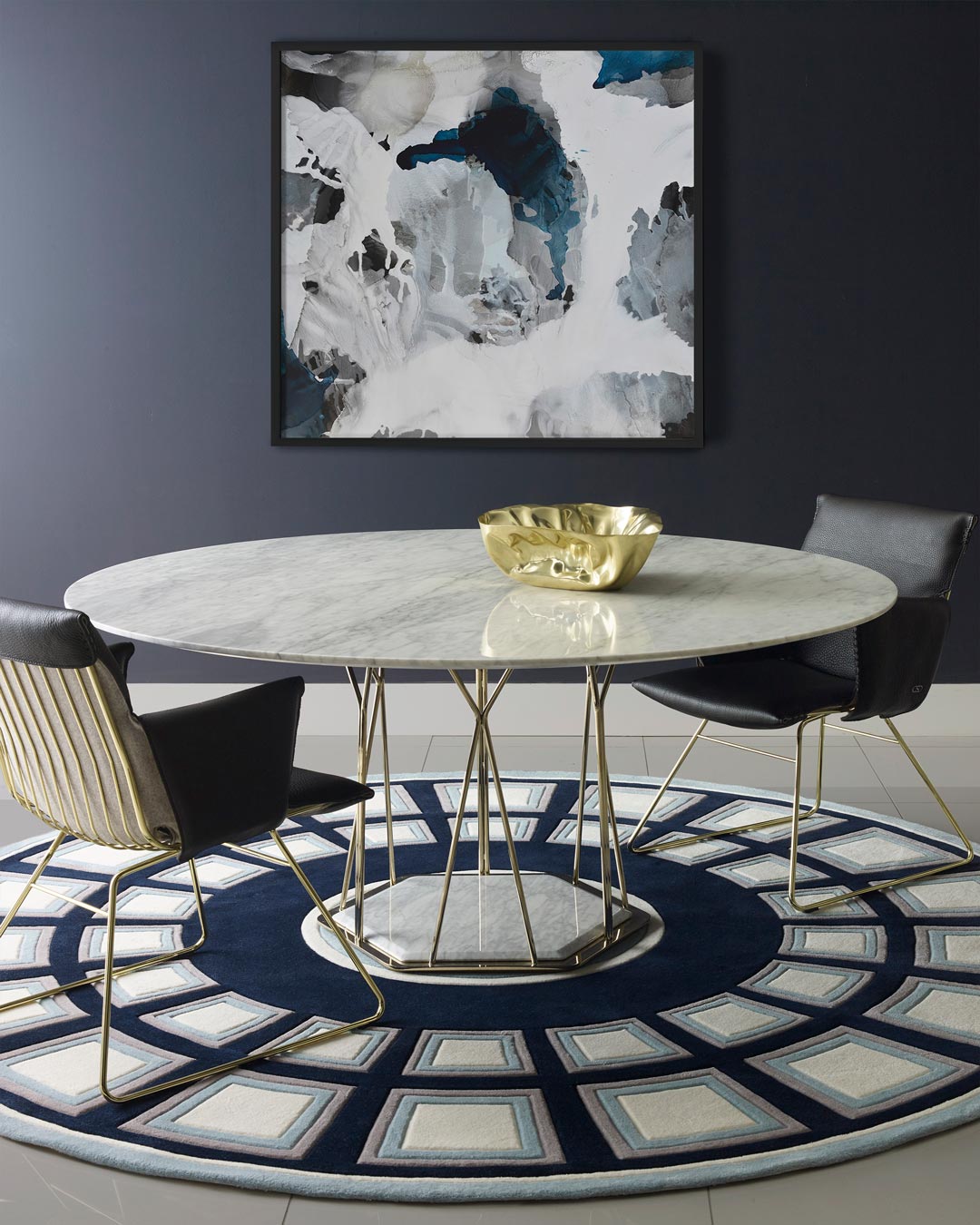 Vitran Square Hand Tufted Rug – Roma Italian Classical 100% New Zealand Wool Luxury Area Rug by Rugfine – Main View