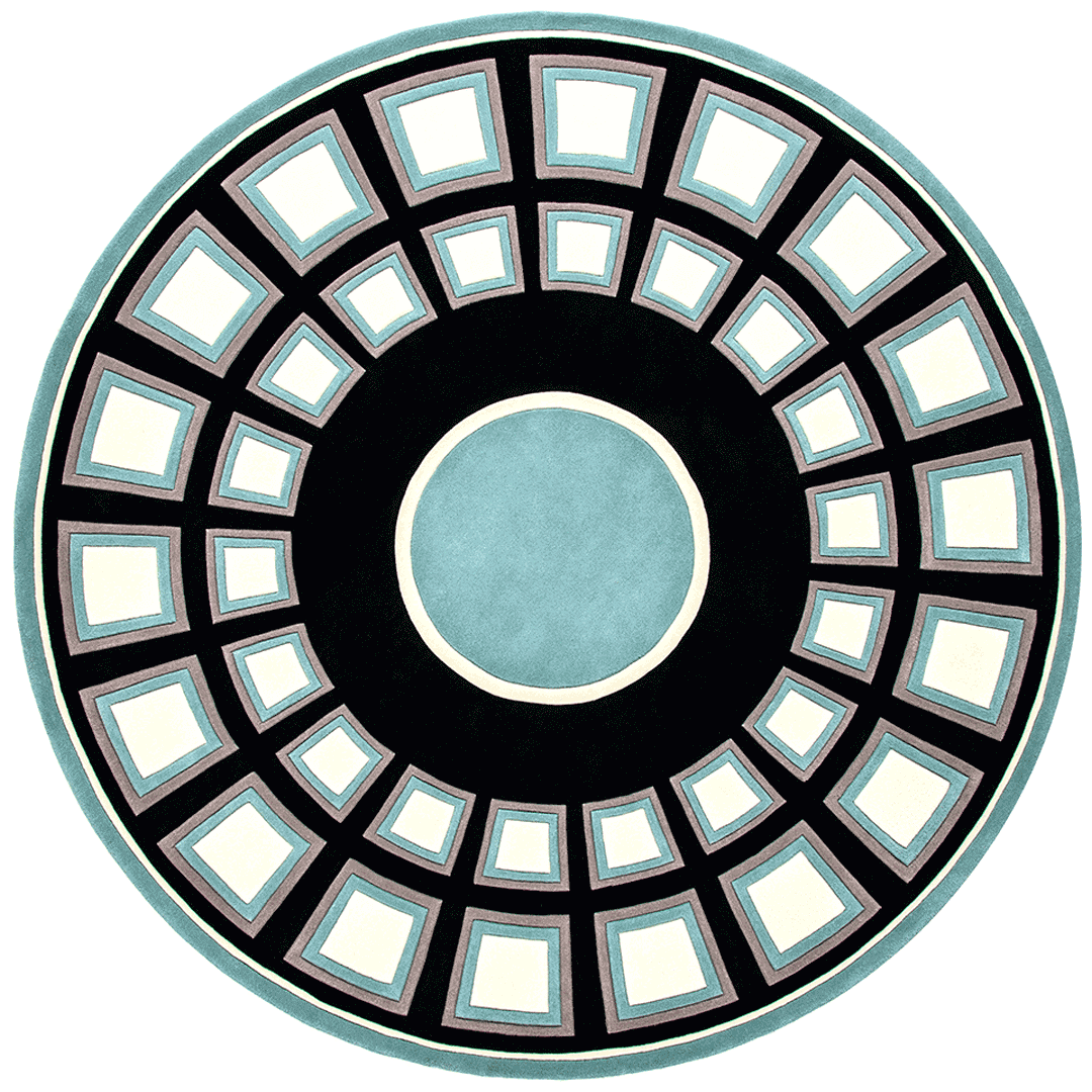 Vitran Square Roma Wool Rug – Overhead Italian Classical Geometric Design – Hand Tufted Rugfine