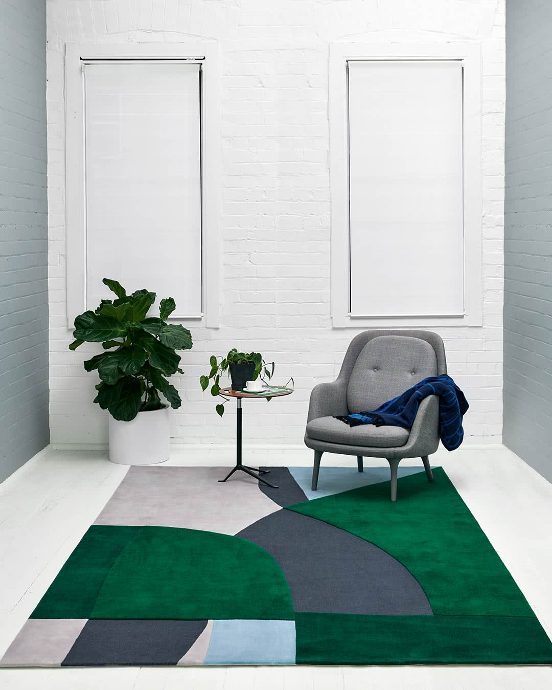 Zenith Green Grey Ivory Amber Future Arcadian Wool Rug – Lifestyle View – Hand Tufted Rugfine