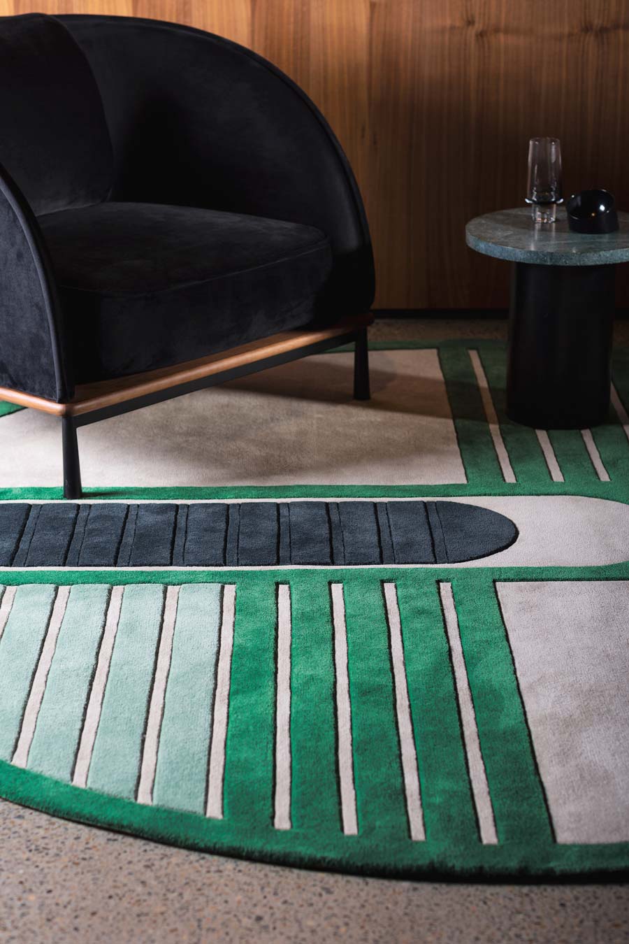 Aliasone Square Circuit Board Wool Rug – Lifestyle View – New Zealand Wool Rugfine