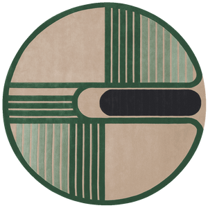 Aliasone Square Circuit Wool Rug – Overhead Tech Geometric Design – Hand Tufted Rugfine