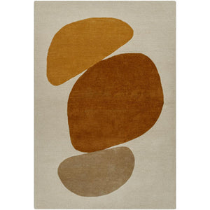 Clevix Ivory Amber Brown Hand Tufted Wool Rug – Lifestyle View – Rugfine