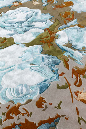 Craize Square Mavis Botanical Wool Rug – Delicate Floral Detail – Hand Tufted Rugfine