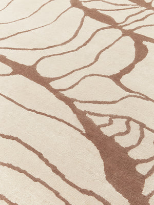 Cybria Ivory Brown Hand Tufted Rug – Detail Closeup – NZ Wool Rugfine