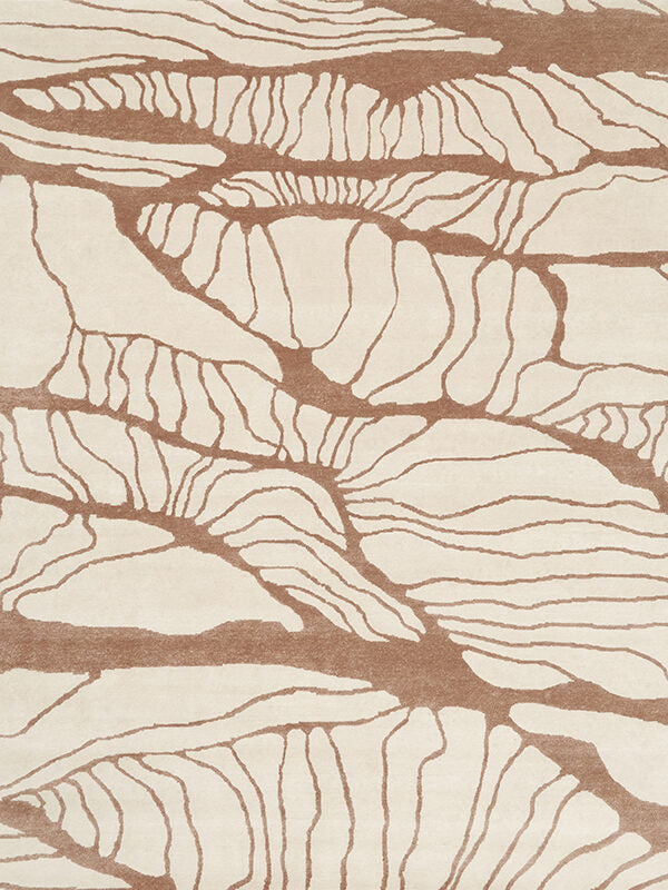 Cybria Ivory Brown Wool Rug – Main View – Hand Tufted Rugfine