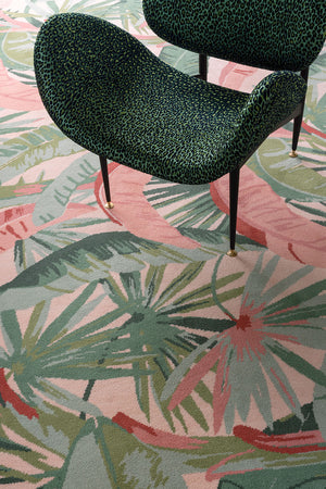 Jovial Coral Pink Hand Tufted Rug – Room Setting – Rugfine