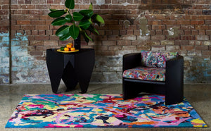 Multicolor Hand Tufted Wool Rug – Draplet Vibrant 100% NZ Wool Luxury Area Rug by Rugfine – Lifestyle View