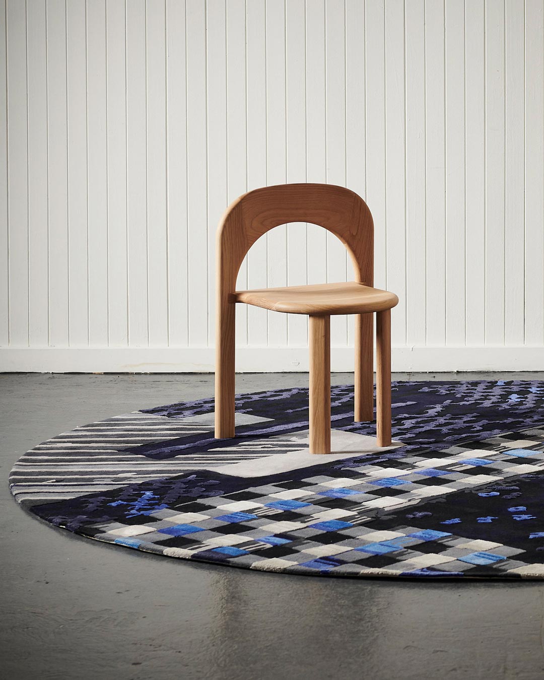 Ocean Blue Luxury Square Wool Rug – Dreama 100% New Zealand Wool Luxury Area Rug by Rugfine – Lifestyle View