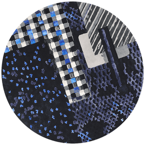 Dreama Ocean Blue Square Wool Rug – Overhead View – Hand Tufted New Zealand Wool Rugfine