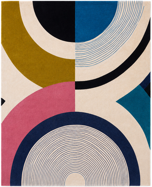 Eclipse Multicolor Abstract Rug – Top View – Hand Tufted Rugfine