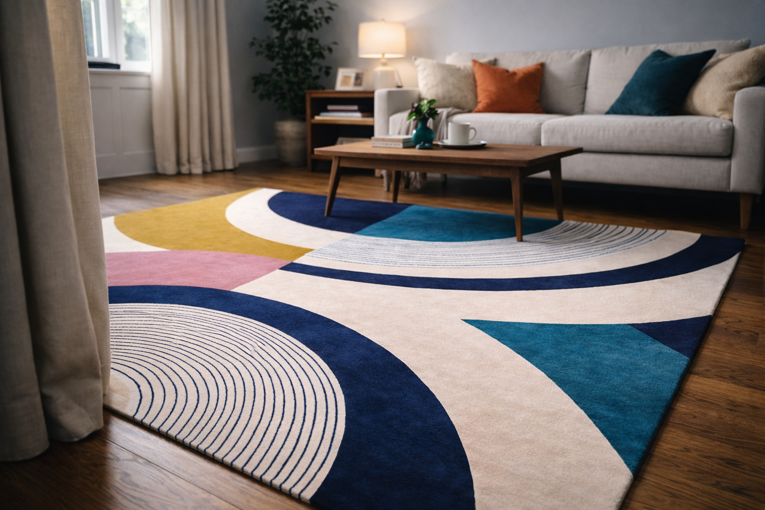 Eclipse Multicolor Contemporary Colourful Wool Rug – View 3 – Hand Tufted Rugfine