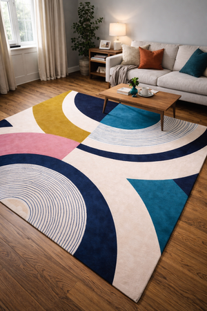 Multicolor Hand Tufted Wool Rug – Eclipse 100% NZ Wool Luxury Area Rug by Rugfine – Main View