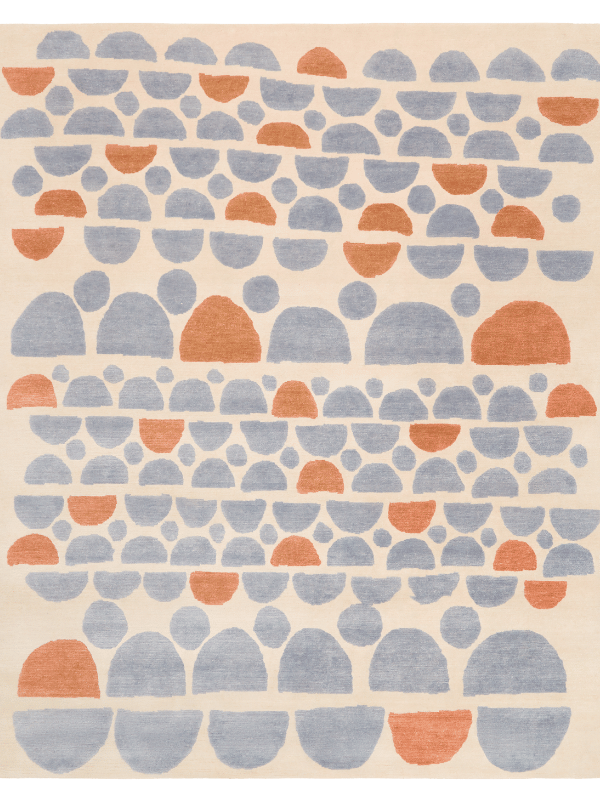 Epixen Ivory Blue Terracotta Wool Rug – Main View – Hand Tufted Rugfine