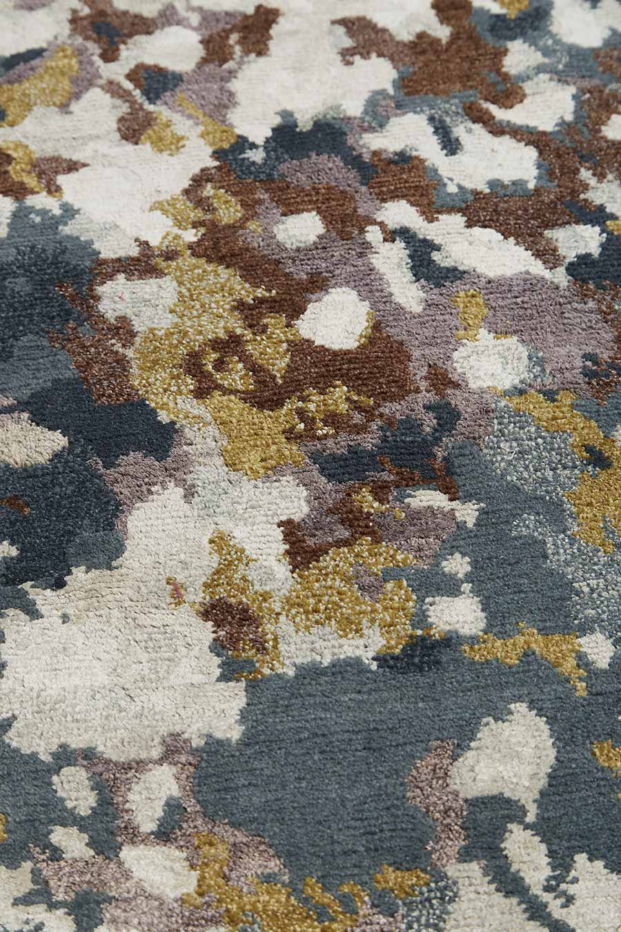 Esoteria Square Moss Wool Rug – Close-Up Forest Texture Detail – New Zealand Wool Rugfine