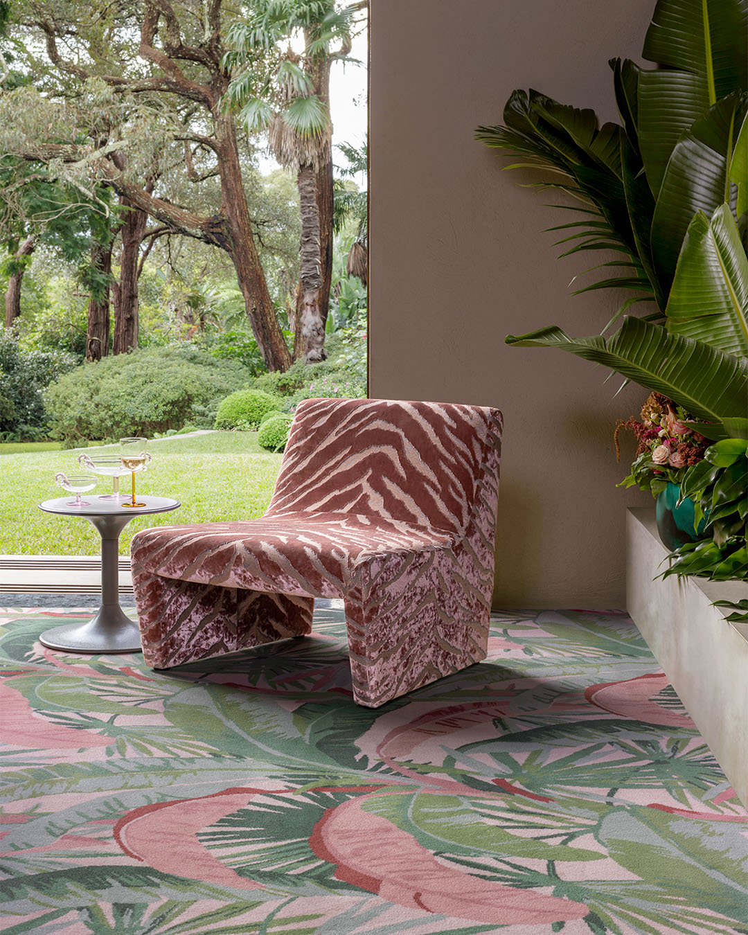 Coral Pink Hand Tufted Area Rug – Jovial 100% New Zealand Wool Luxury Area Rug by Rugfine – Lifestyle View