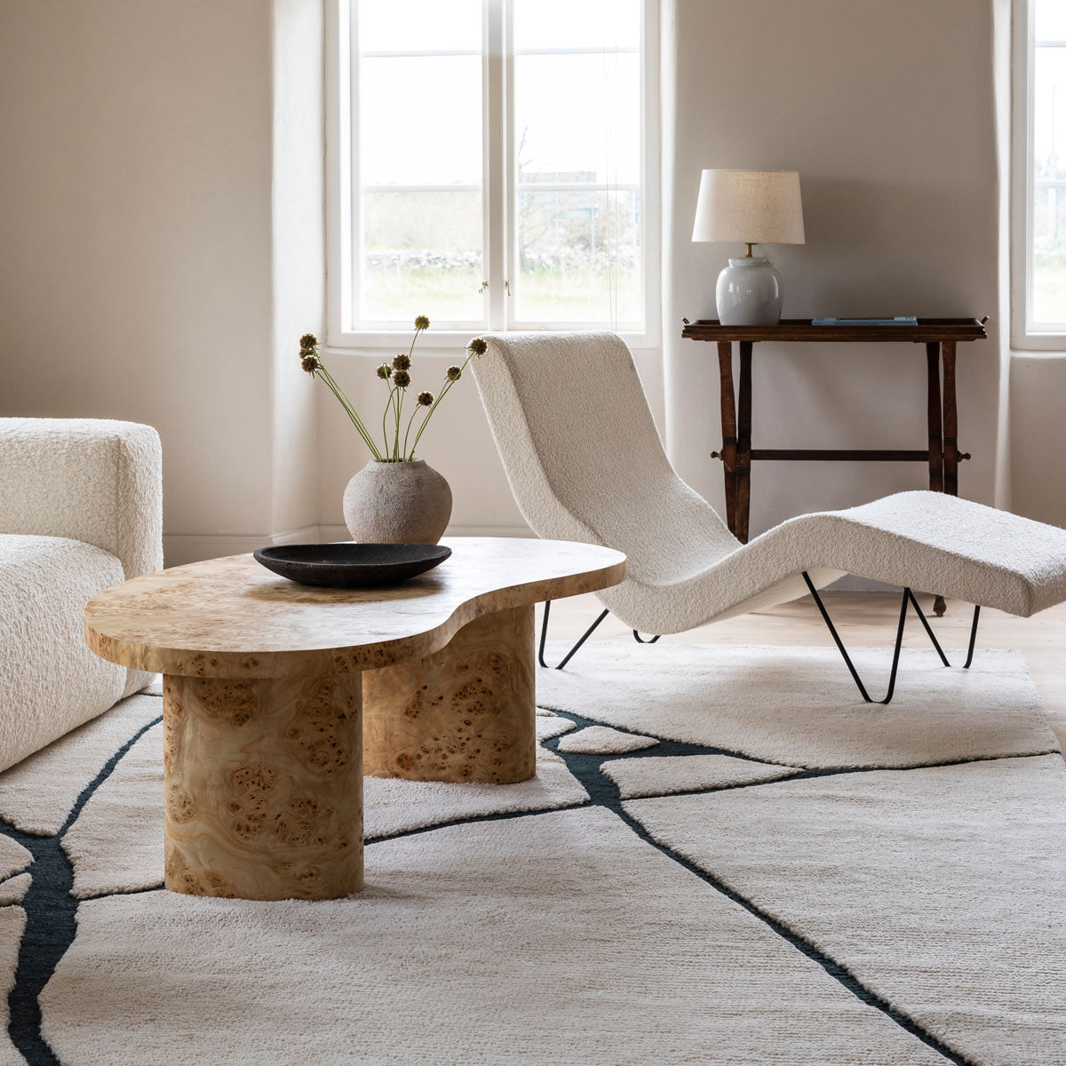 Kafki Layered Wool Area Rug – Organic Texture Close-Up – Hand Tufted Luxury – Rugfine
