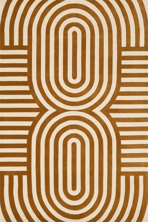 Mustard Ivory Hand Tufted Wool Rug – Looprik Walter by Community 100% NZ Wool by Rugfine – Overhead View