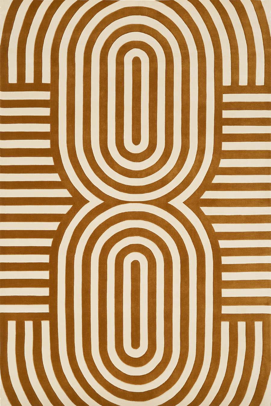 Mustard Ivory Hand Tufted Wool Rug – Looprik Walter by Community 100% NZ Wool by Rugfine – Overhead View