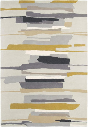 Nikoon Grey Mustard Gold Ivory Wool Rug – View 2 – Hand Tufted Rugfine