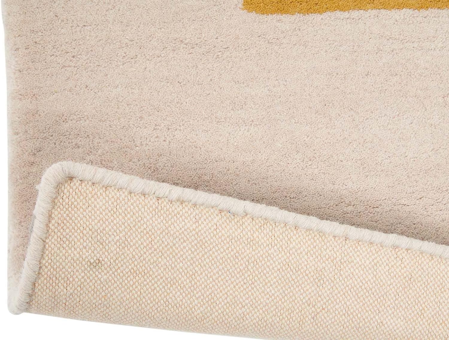 Nikoon Grey Mustard Gold Ivory Wool Rug – Detail View 4 – Rugfine